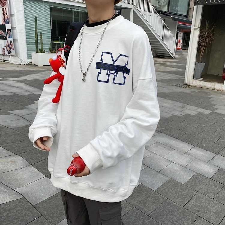 2020 весна и осень новый молодежный популярный свободный свитер с принтом для пары