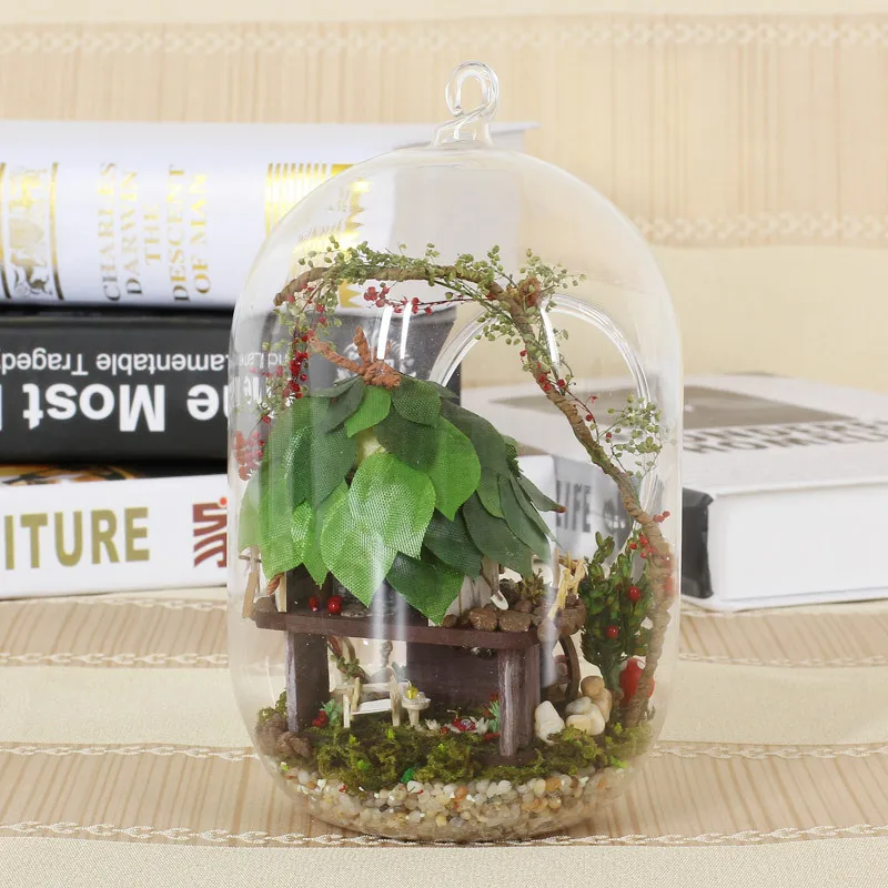 GN01 DIY Миниатюрный стеклянный шар деревянный кукольный домик джунгли ведьма