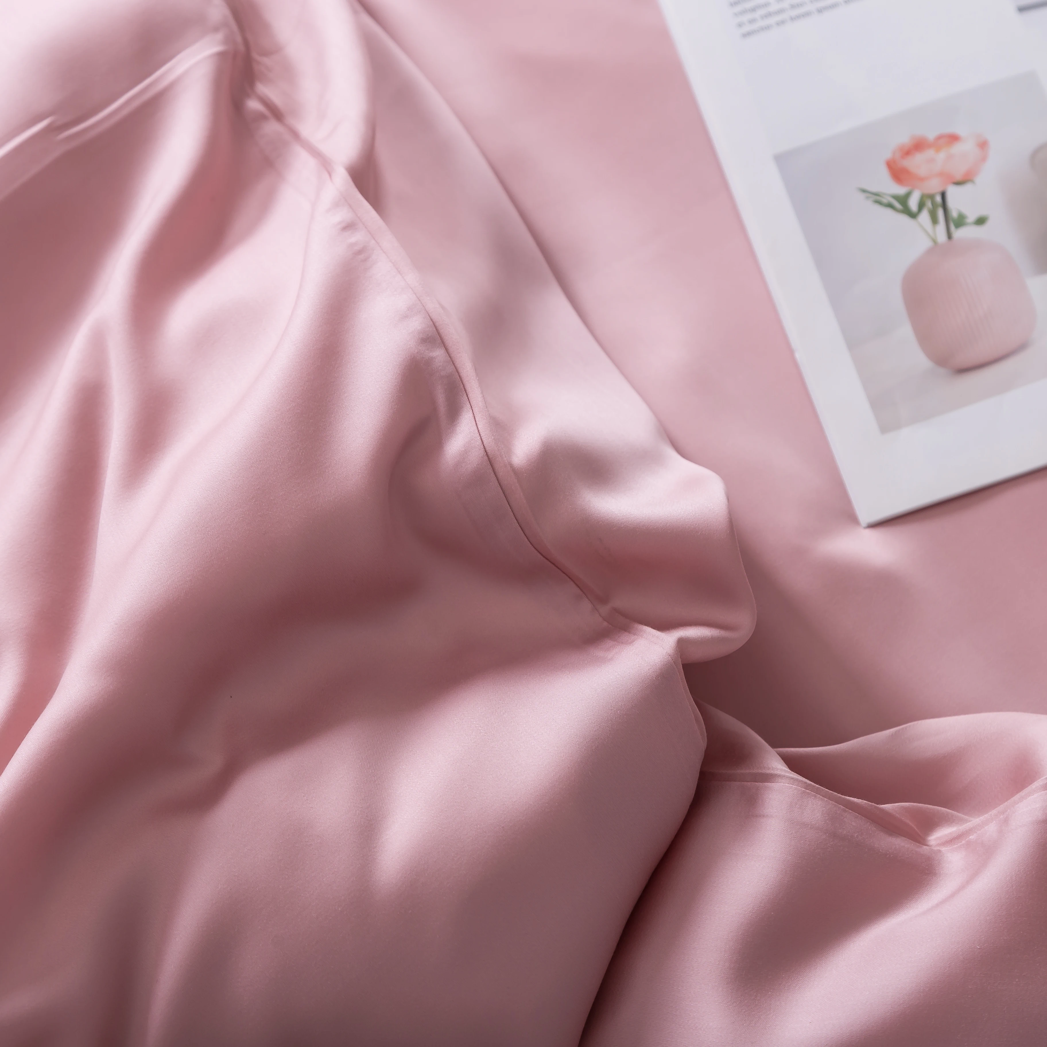 

Lanlika Women Luxury 100% Silk Pink Bedding Set Nature 25 Momme Silk Healthy Duvet Cover Set Queen King Bed Linen Home Textile