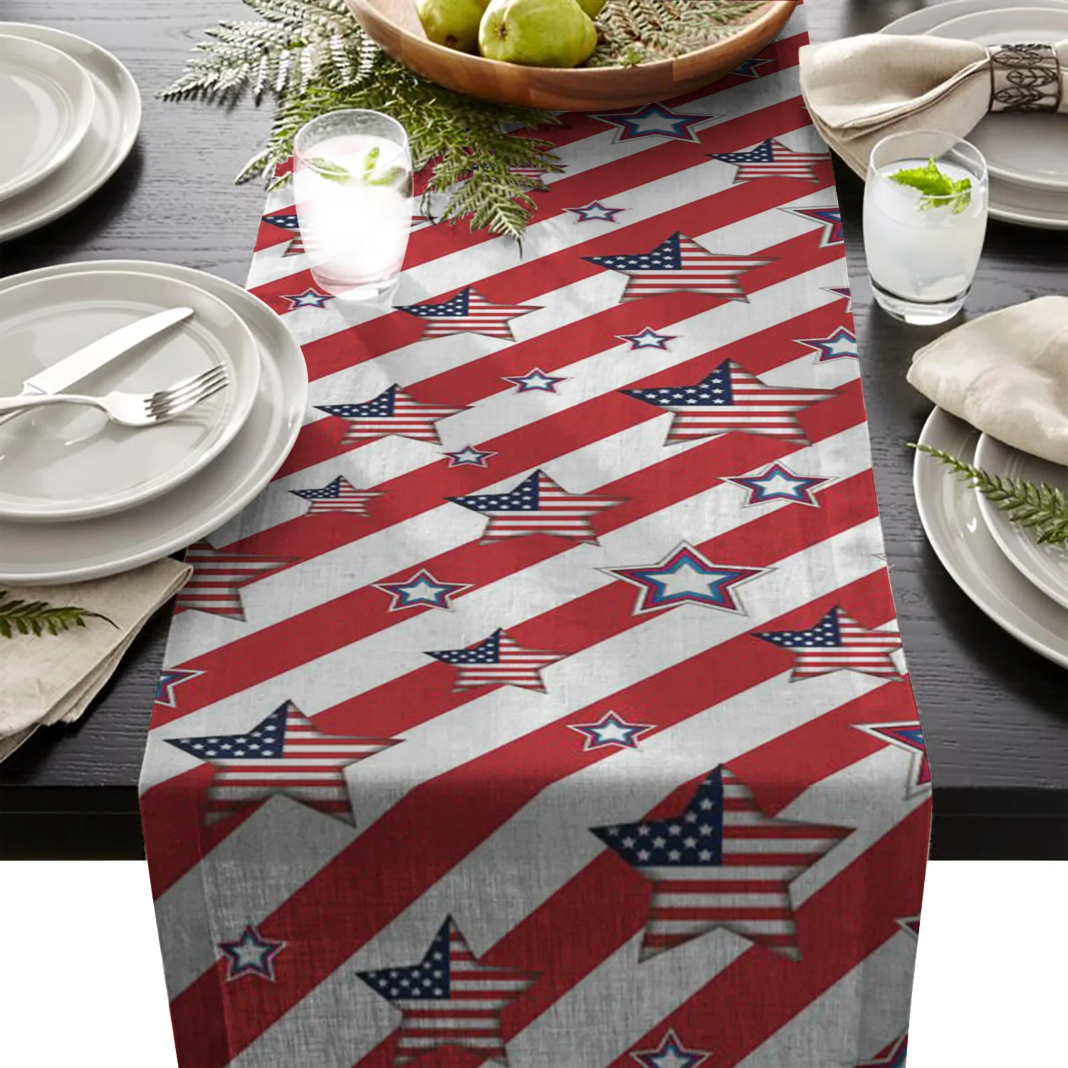 Независимый день ретро-флаг США Звездные Бегуны для свадьбы праздник украшение