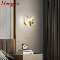 hongcui nordic swan wall lamps modern light creative decorative for home hotel corridor bedroom