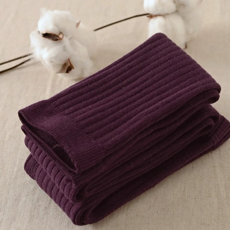 Хлопковые теплые колготки для маленьких девочек Осенние Однотонные эластичные