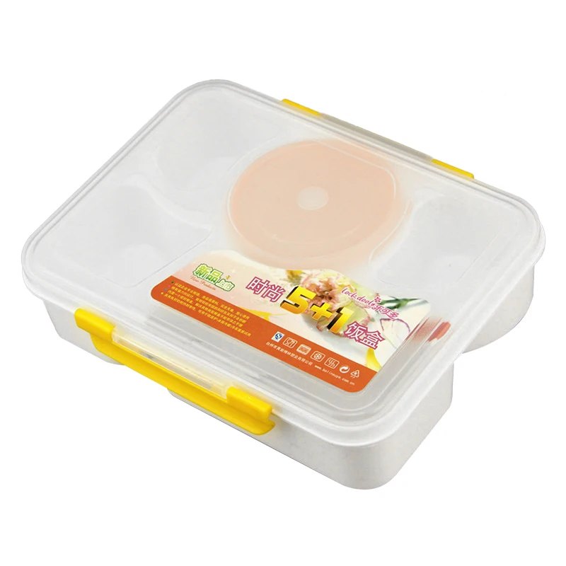 5 and 1 grid white 5 сеточная микроволновая печь Bento Ланч-бокс BPA бесплатно Ланч-бокс для детей с отсеком герметичный контейнер для еды ланчбокс для пикника - Цвет: 5 and 1 grid white