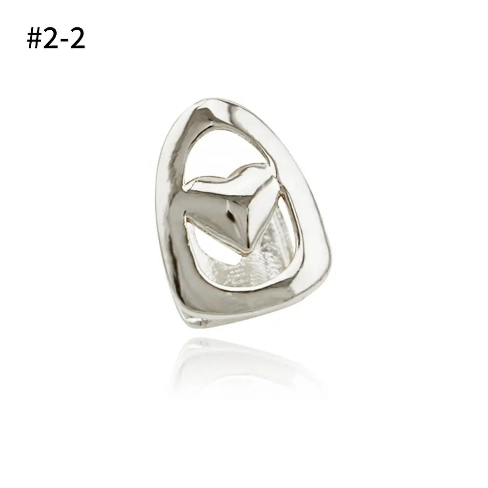 Punk Gold Silver Teeth Grillz Top Bottom Grills Dental Mouth Teeth Caps Cosplay Party Tooth Rapper Jewelry Gift Hip Hop - Окраска металла: silver2