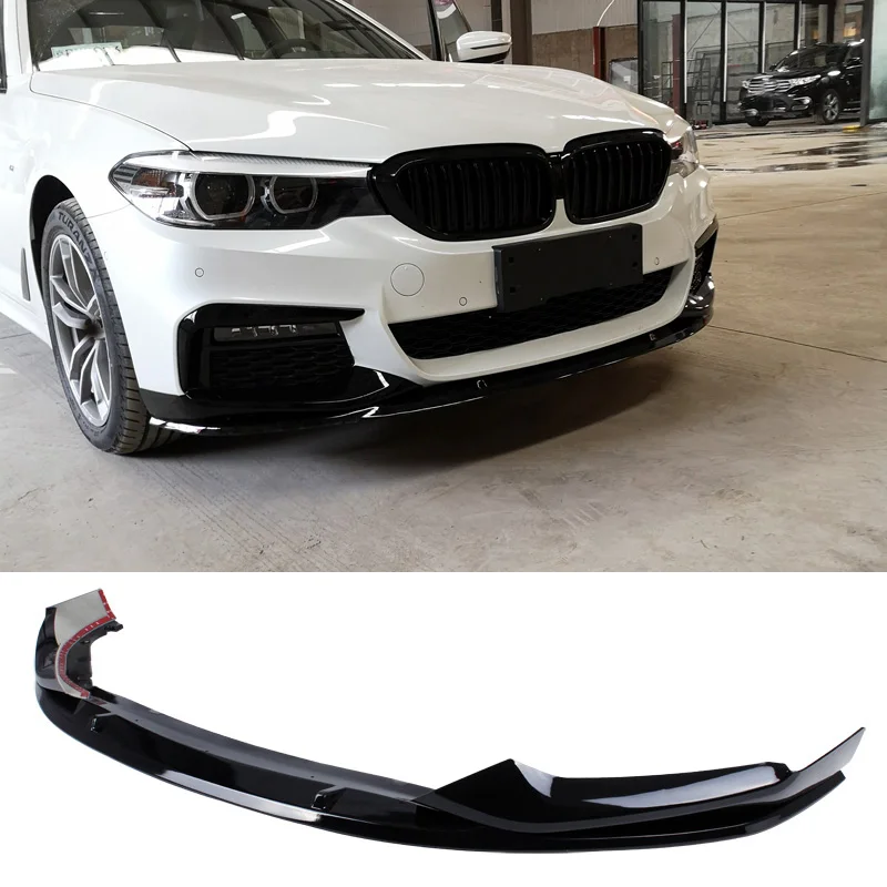 M P стиль PP материал бампер яркие черные передние губы для BMW 5 серии G30 G38 525i 530i