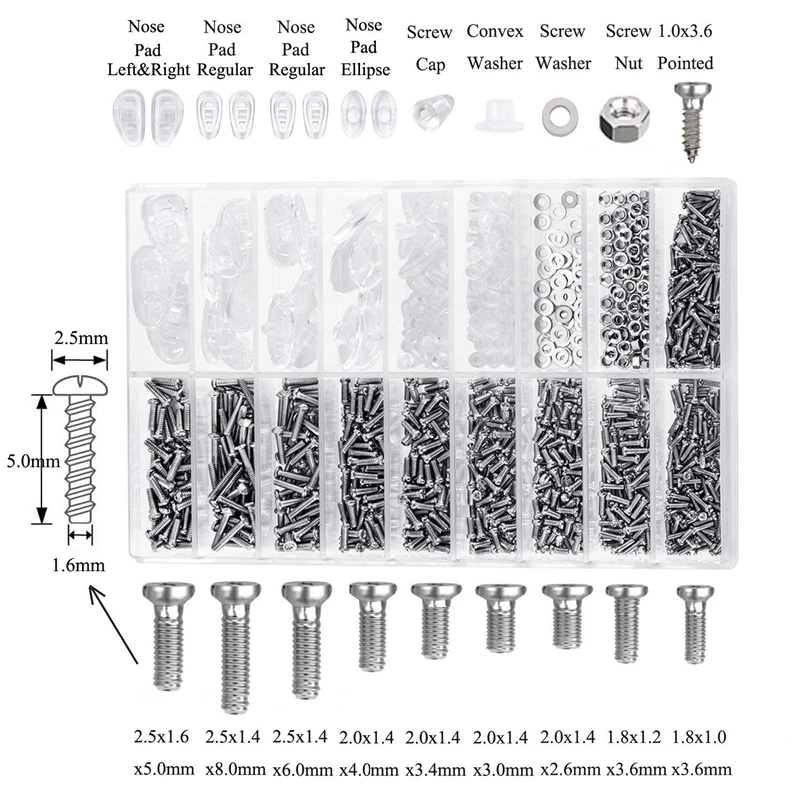 Набор для ремонта солнцезащитных стекол набор очков винты es 12 пар носоупоров