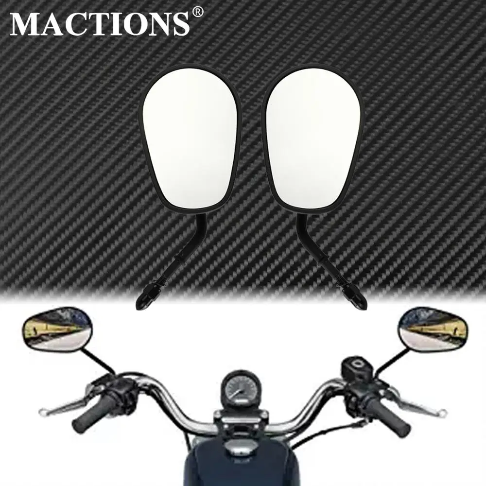 Мотоциклетные боковые зеркала заднего вида матовый черный для Harley Sportster XL 883 1200 48