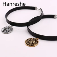 witcher 3 medallion 32cm5cm leather choker necklace the wild hunt game cosplay jewelry gothic silver color pendant women gifts