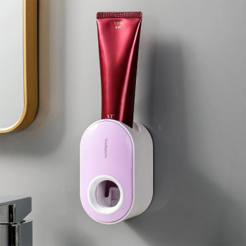 

Автоматический диспенсер для зубной пасты, настенный держатель, пыленепроницаемый стеллаж для хранения, набор аксессуаров для ванной комн...