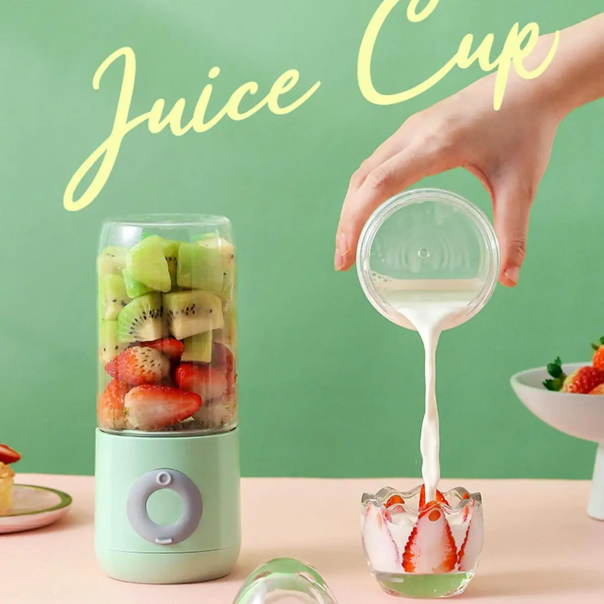 

5V 500mL Handheld Blender Portable Juicer 6 Blades Mixer Chargeable Electric Kitchen Food Processor Quick Juicer Fruit Cup