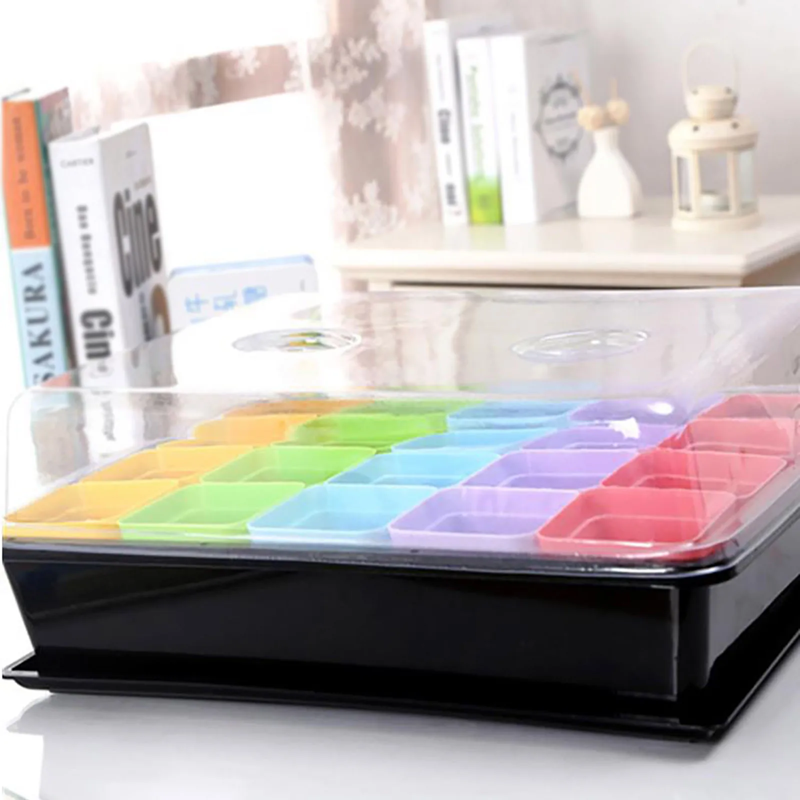 

20 grid starter plate breathable seedling plate seedling plate humidity adjustable switch garden decoration set accessories#55