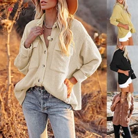 tossy womens v neck ribbed long sleeve blouses with two pockets loose casual cardigan solid button down shirts top 2021fashion