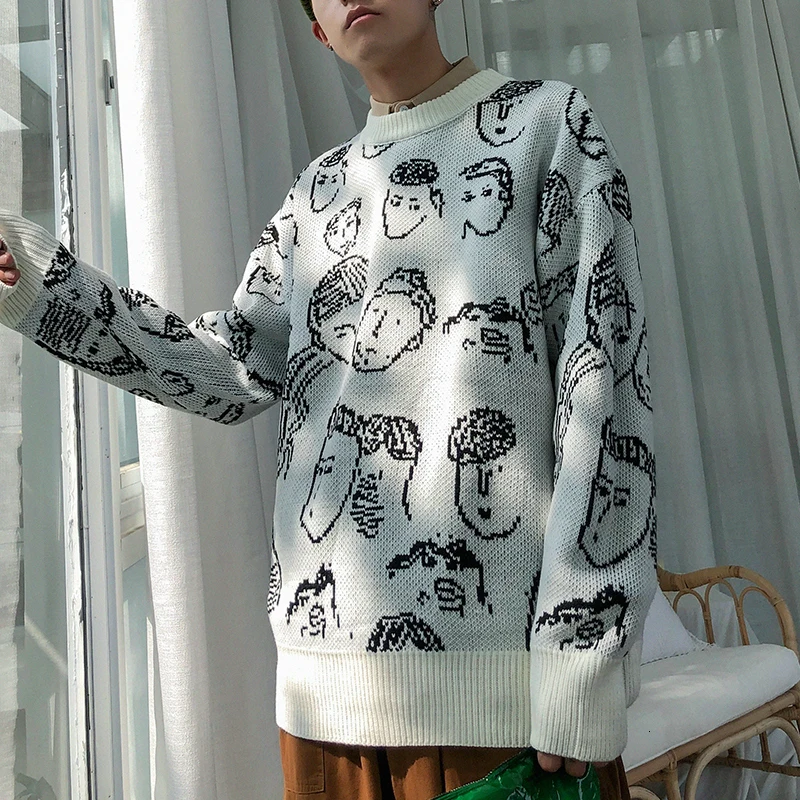 Новинка Зима 2019 корейская версия комплекта узоров линий трендовый парный теплый