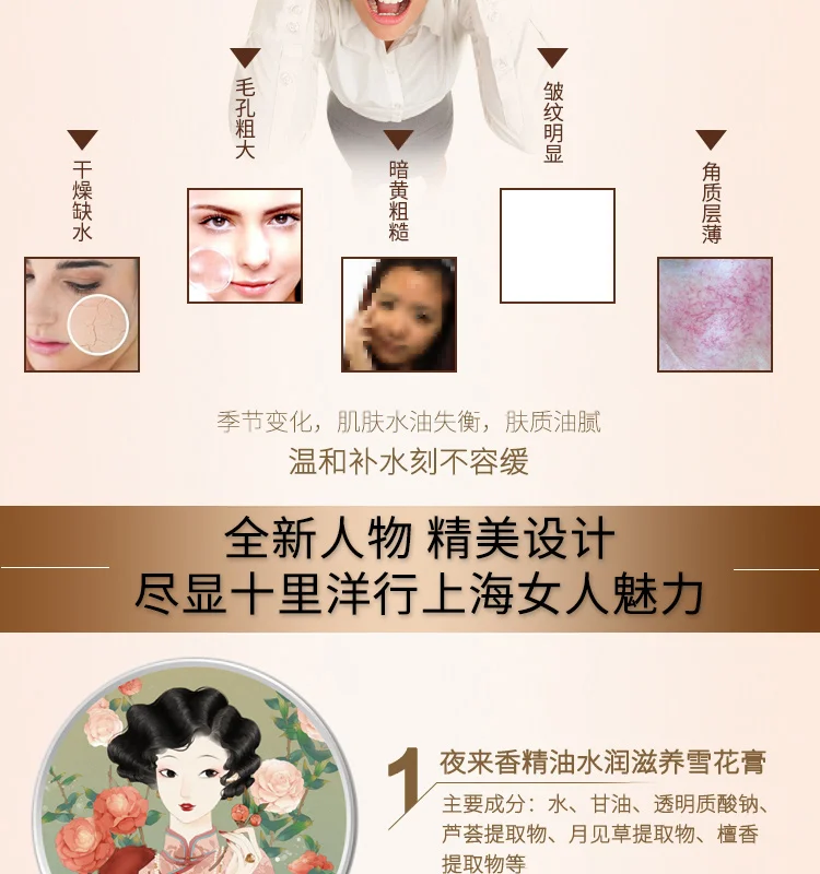 Shanghai lady крем Snow Подарочная коробка-розовый юбилейный выпуск китайского Шанхая 10-й юбилей Ограниченная серия уход за кожей набор