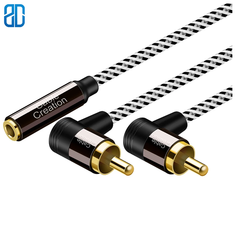 Y-образный аудио-разветвитель 3 5 мм в RCA штекер 2RCA гнездо прямоугольный Кабель 90