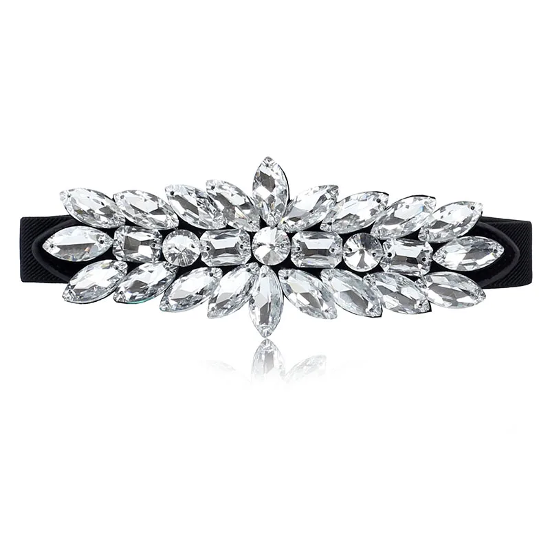 Женские эластичные пояса Стразы Хрустальный ремень с бисером женские вечерние