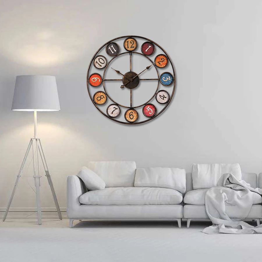Большие настенные часы в современном стиле европейские украшения на стену ретро