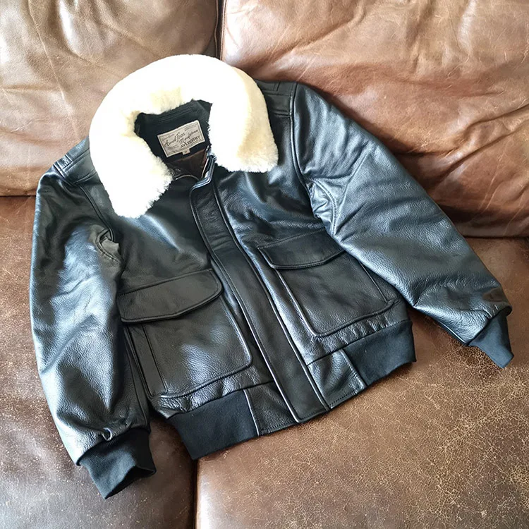 

Free Shipping.New Arrival.G1 Thick Leather Jacket,winter Warm Genuine Leather Coat.mens Plus Size Cowhide Clothes.wool Collar