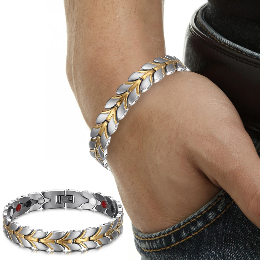 Магнитный браслет из нержавеющей стали с эффектом снятия усталости | Украшения и