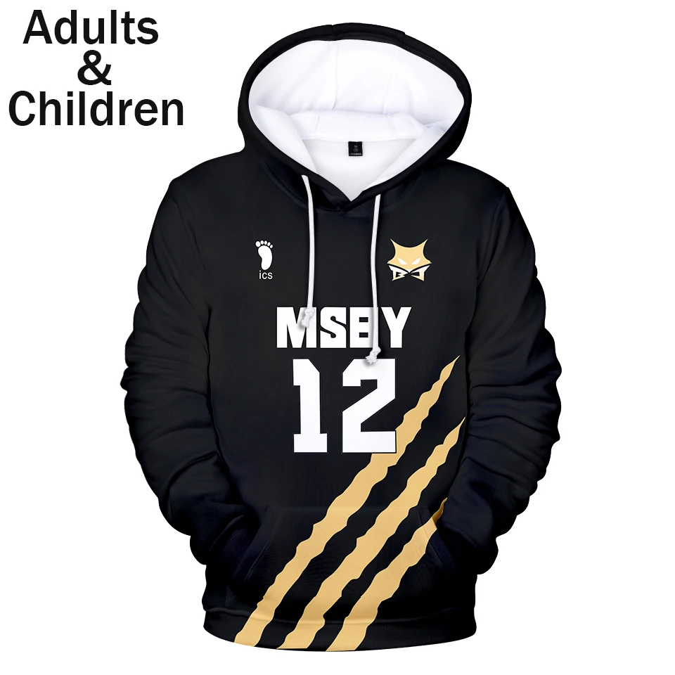 

Personality Suitable Black Hooded 3D Haikyuu!! Hoodies Men Women Sweatshirts Anime Hoody Anime Boys Girls Casual Sport Pullovers