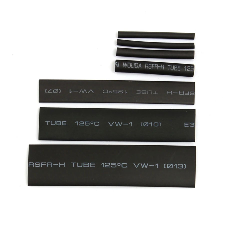8 Meter/set Heat Shrink Tube Kit 1/2/3/4/5/6/8/10mm 2:1 Black Tubing Shrinkable Sleeving Wrap Diy Connector Cable | Обустройство дома