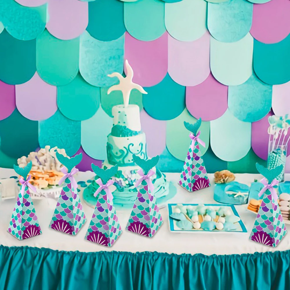 Wayfun маленькая Русалочка одноразовая посуда принадлежности для дня рождения