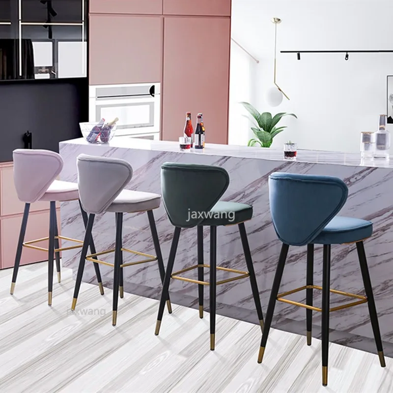 Барный стул из массива дерева роскошный барный американский для отдыха с высоким