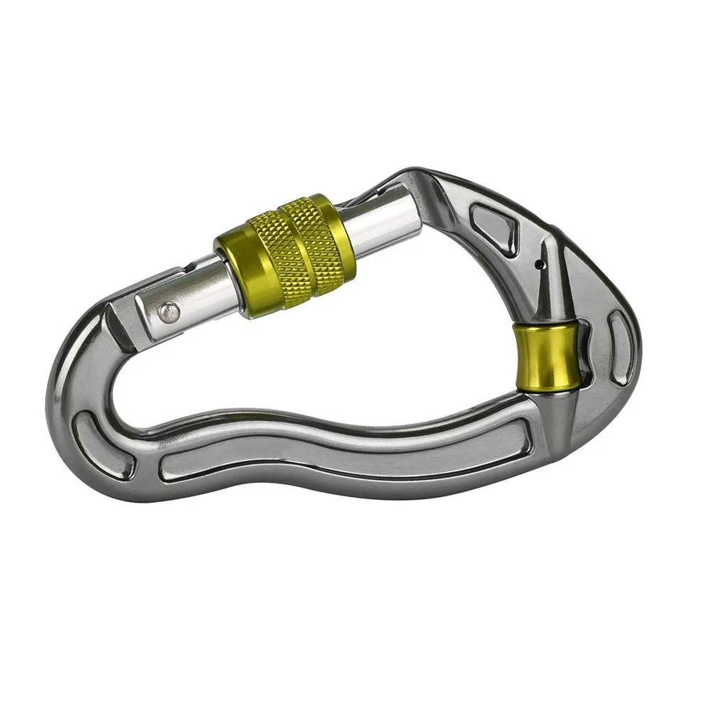 

25kn Professional Mountaineering Caving Rock Climbing Carabiner D Shape Safety Master Screw Lock Buckle Escalade Equipement #T2G