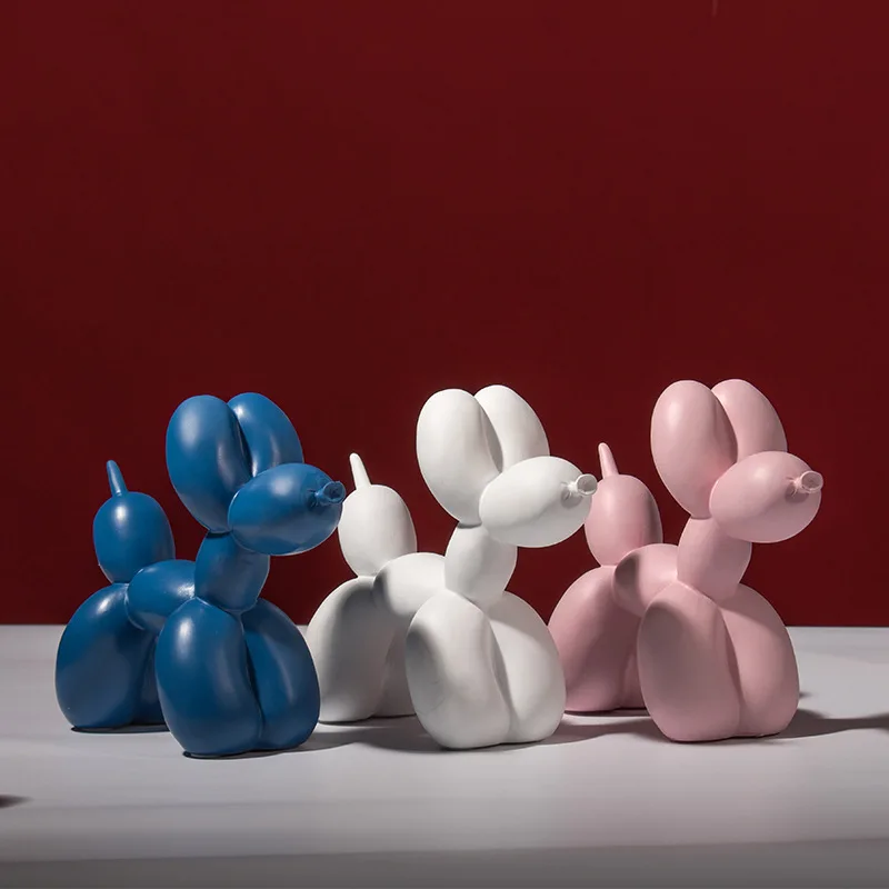 

Nordic Balloon Dog Ornaments Christmas Decorations New Year Gifts Creative White Cute Resin Embellishments Bedroom Home Decor