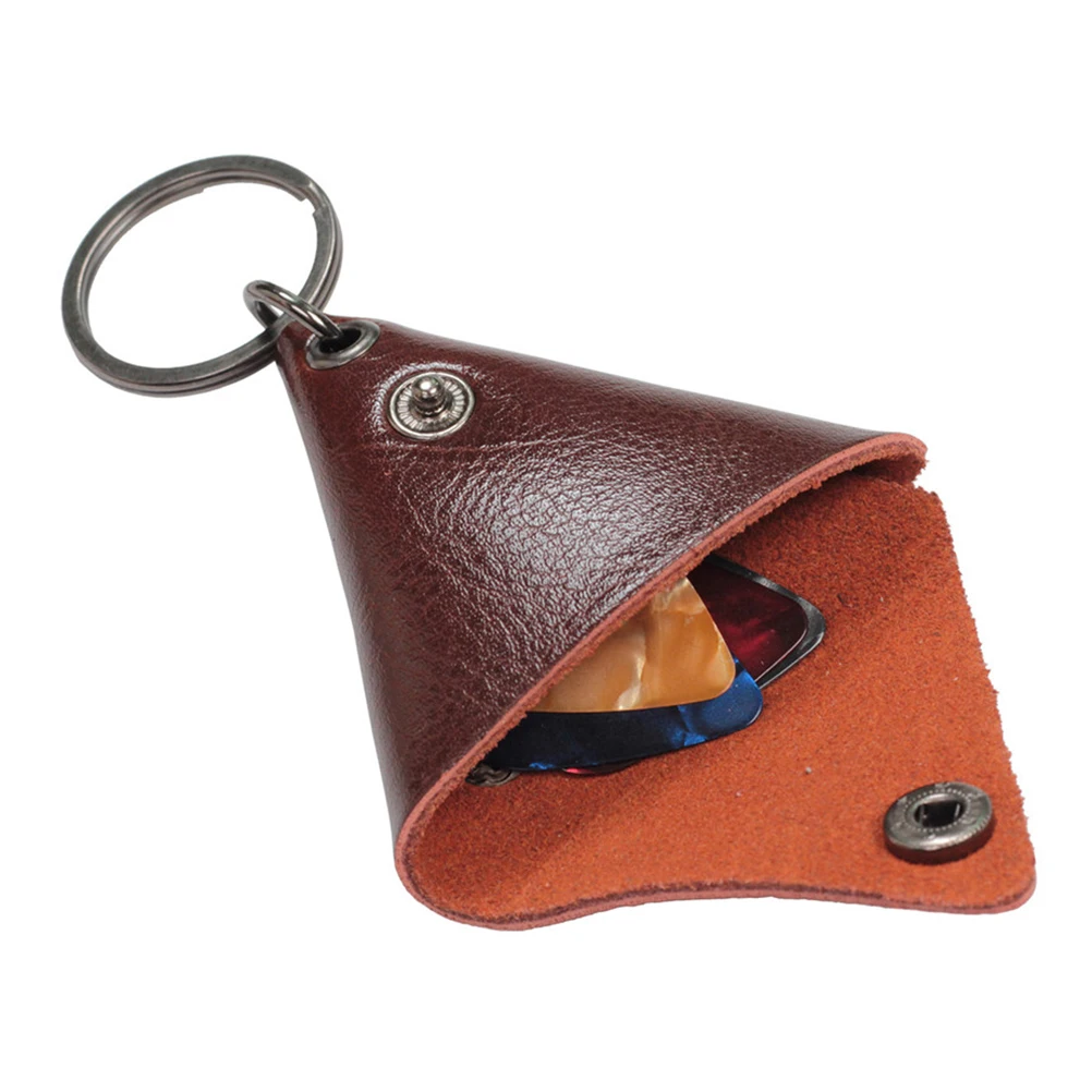 Держатель для гитары из натуральной кожи чехол хранения медиатора сумка