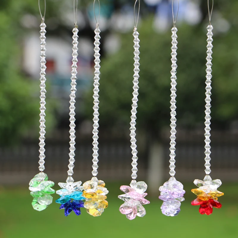 6 шт. k9 кристалл Стекло чакра Suncatcher PRISM кулон висит автомобиль DIY Украшение
