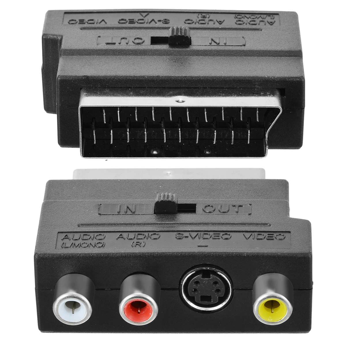 Новейший адаптер Scart на RCA черный RGB композитный Phono 3RCA S Video AV TV Аудио адаптеры