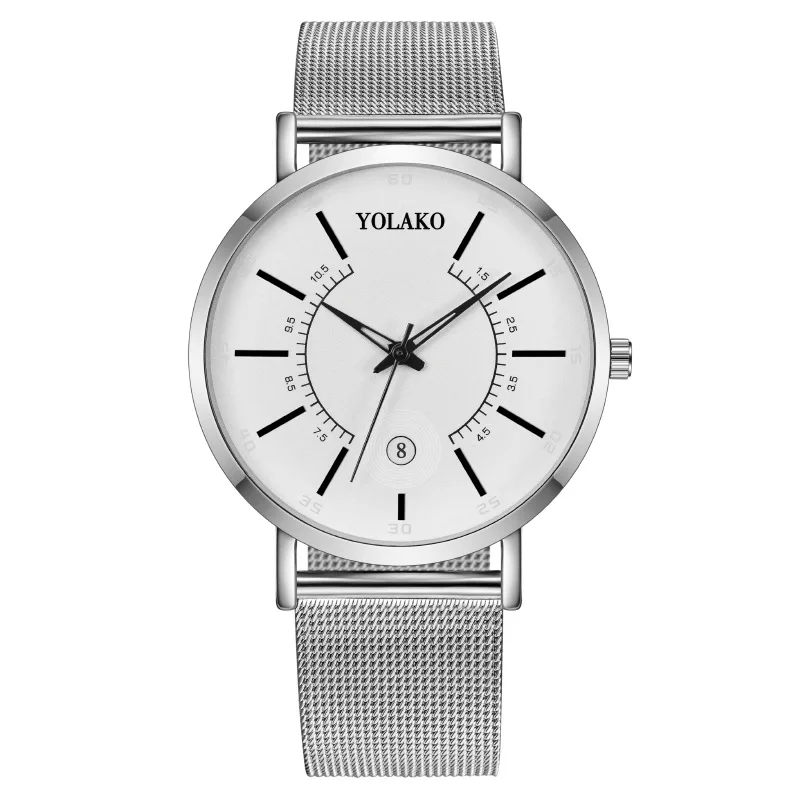 

New Business men's Watch Creative Black Milan Mesh Belt Date men's Quartz Watch Mens Wristwatch Clock Zegarek mski Dropshipping