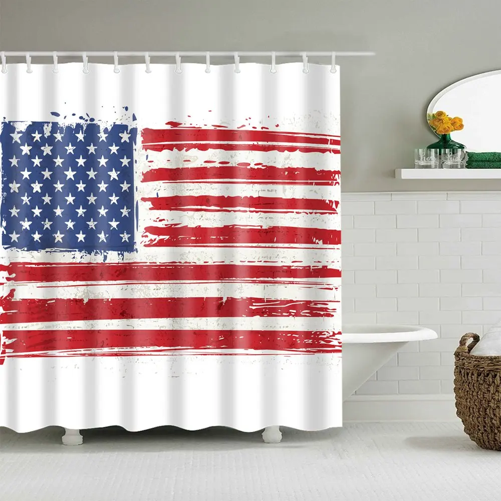 Dafield душевая занавеска &quotФлаг&quot ткань Американский Водонепроницаемый поли