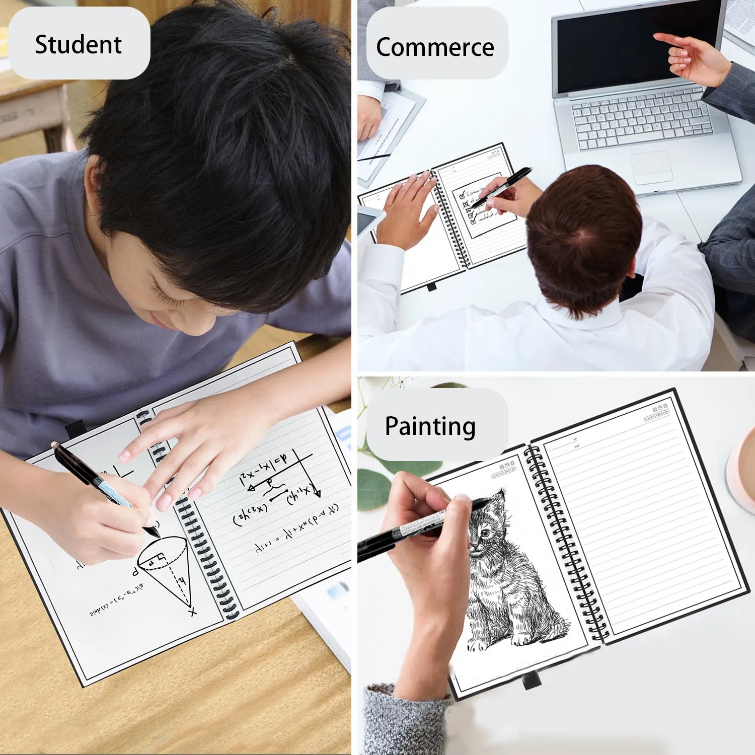 Многоразовый стираемый умный блокнот бумажный с ручкой тканевый мужской офисный