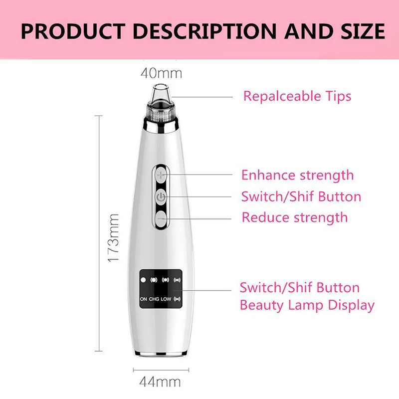 Черное очищающее средство от черных точек вакуумный уход за лицом для акне