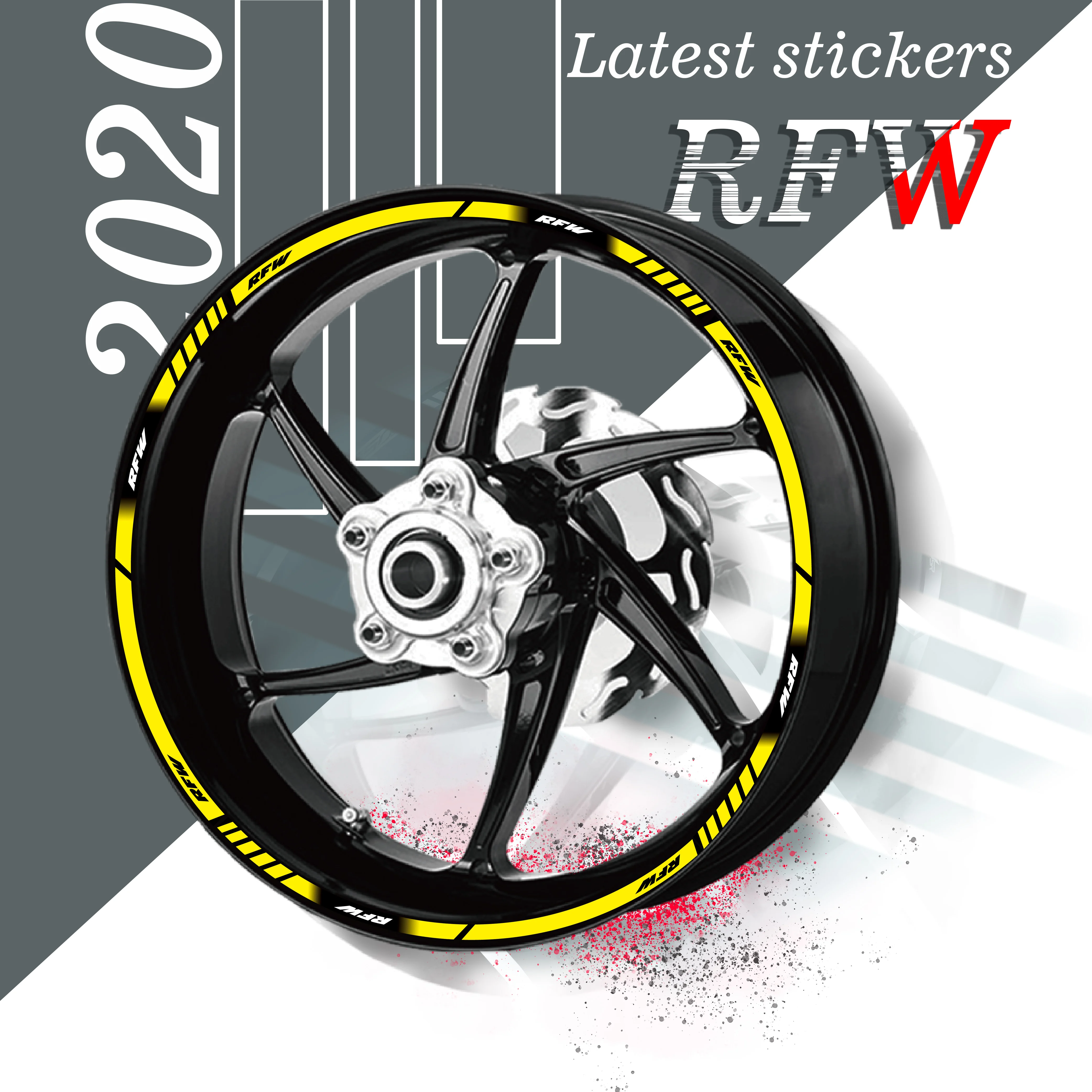 

Motorcycle front and rear rims cover outer rim stickers 20 stripes Reflective wheel tire decal For APRILIA RFW rfw