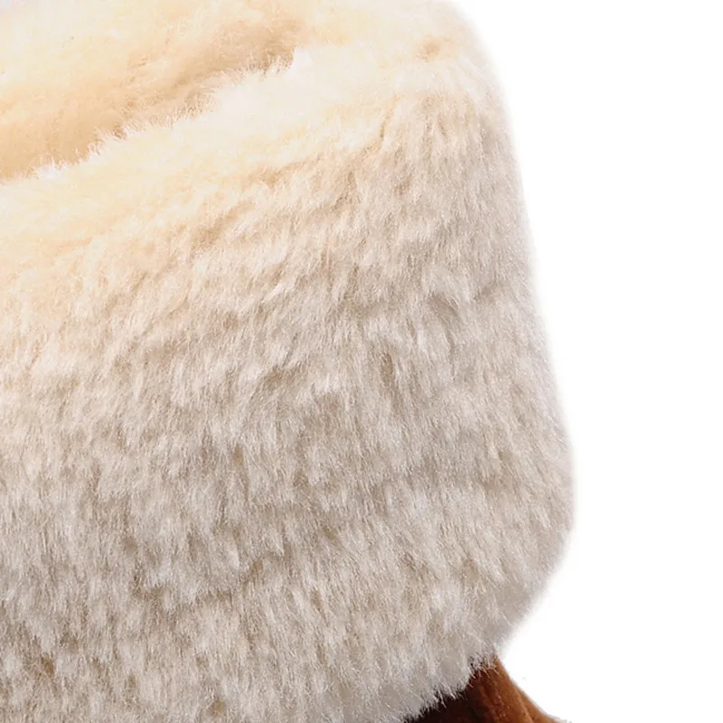 Faux Fur Snow Boots Women Fashion Ankle Plus Size Black Winter Warm Plush Female Ladies Flats Shoes | Обувь