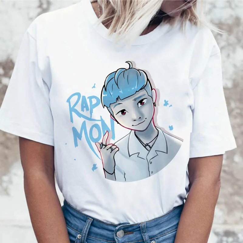 Jungkook Kpop футболка Suga J Hope Женская Jin JIMIN V Топ Футболка для K Pop корейские модные футболки забавные женские футболки K-pop - Цвет: 1285
