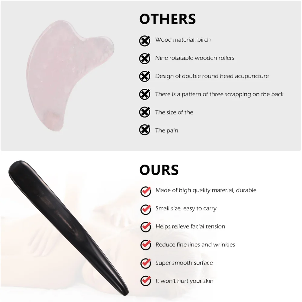 

1Pc Horn Scraping Plate Scraping Tool Body Massager Guasha Stick