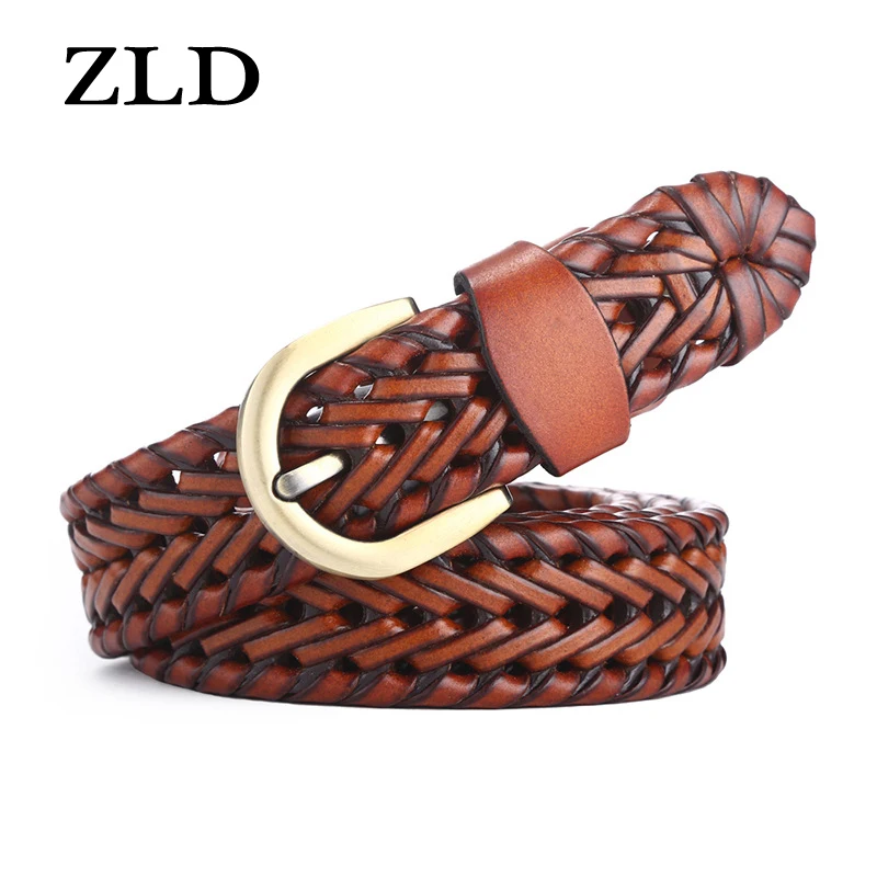 Ремень ZLD мужской Плетеный Модный Роскошный пояс из натуральной воловьей кожи