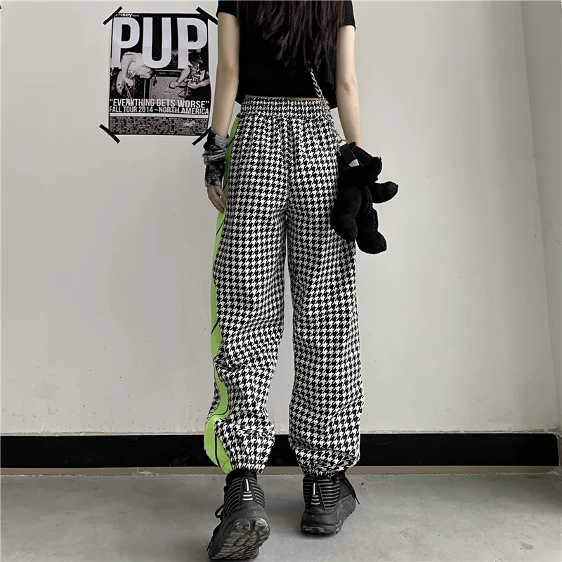 

Large Size Stitching Contrast Jeans Female High Waist Was Thin Wide-leg Pants Street Spring And Autumn Trend Casual Trousers