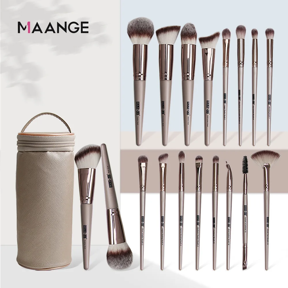 

MAANGE 18pcs Professional Makeup Brushes Black Color Eye Shadow Make Up Brush Set Blending Eyeliner Brow Small Fan Cosmetic Tool