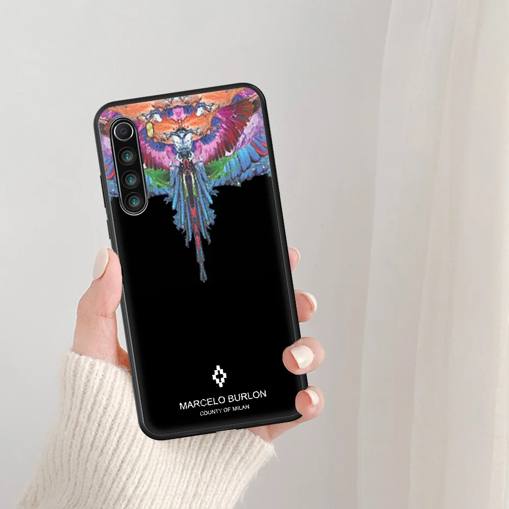 

Luxury brand Marcelo Burlone Phone Case For Xiaomi Redmi Note 7 8 8T 9 9S 4X 7 7A 9A K30 Pro Ultra black Etui Tpu Cell Painting