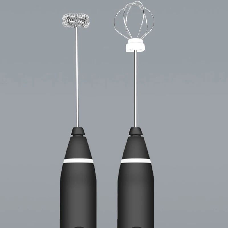 

Rechargeable Handheld Milk Frother with 2 Stainless Whisks 3-Speed Adjustable &Art Stencils Perfect for Coffee/Egg Mix