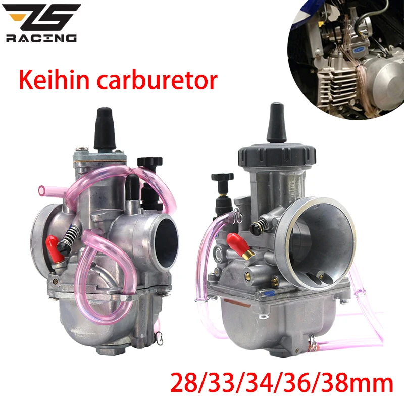 ZS Racing Универсальный 28 мм 33 35 36 38 PWK Carburador Keihin Карбюратор для 2T 4T двигателя 100cc 350cc