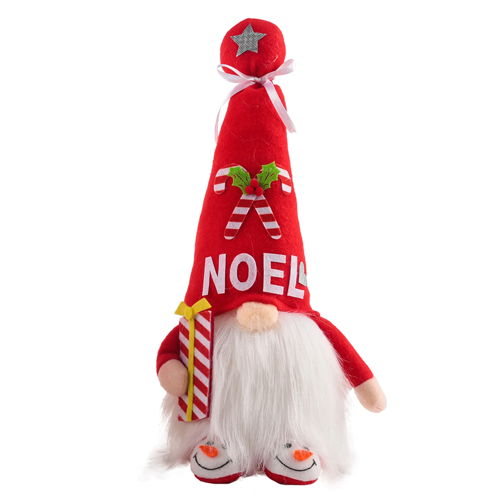 

2021 New Christmas Luminous Faceless Doll LED Handmade Glowing Dwarf Doll Rudolph Red Hat Doll Home Desktop Decoration Xmas Gift