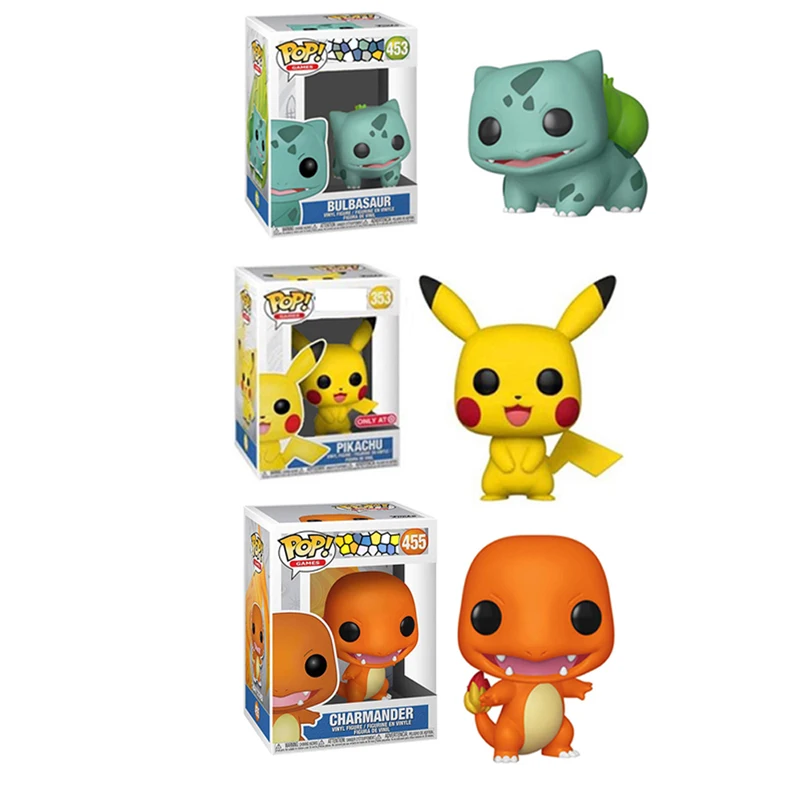 FUNKO POP! Аниме мультфильм Бульбазавр Пикачу чармандер виниловые фигурки brinquedos Коллекция Модель игрушки для детей подарок