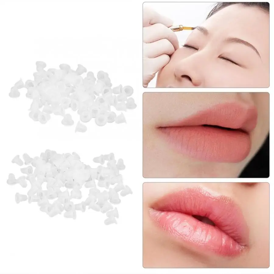 100 шт./пакет Одноразовые Мягкие Силиконовые Чернила для татуировок колпачки