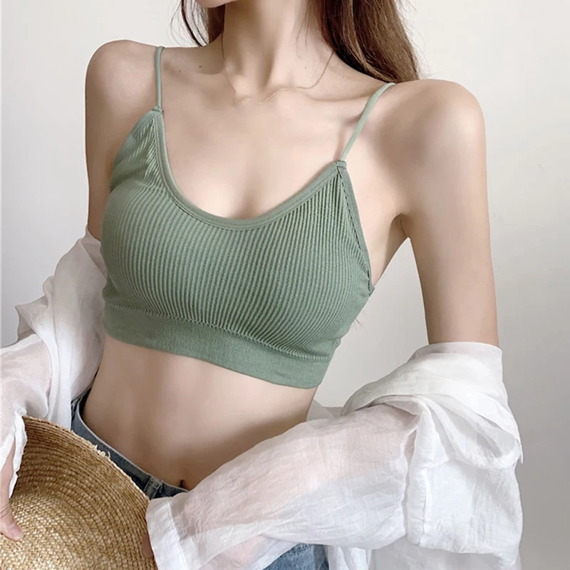 Женский бесшовный спортивный бюстгальтер без косточек для йоги женский пуш ап с V